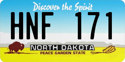 ND license plate HNF171