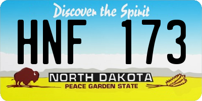 ND license plate HNF173