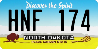 ND license plate HNF174