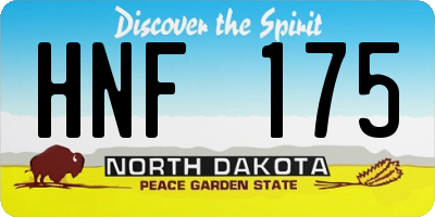 ND license plate HNF175