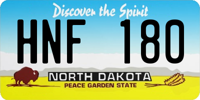 ND license plate HNF180