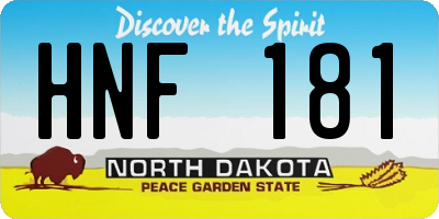 ND license plate HNF181