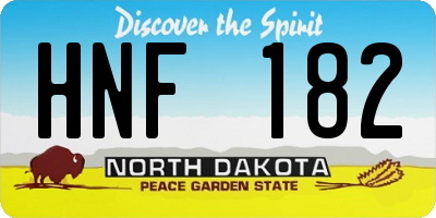 ND license plate HNF182