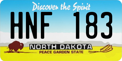 ND license plate HNF183