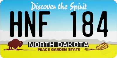 ND license plate HNF184