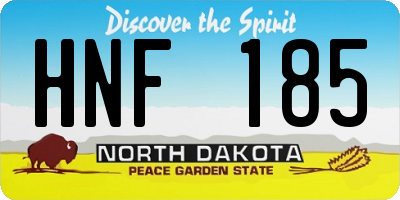 ND license plate HNF185