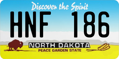 ND license plate HNF186