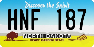 ND license plate HNF187