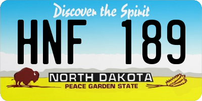 ND license plate HNF189