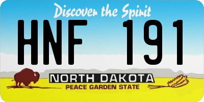 ND license plate HNF191