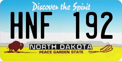 ND license plate HNF192