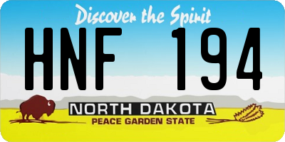 ND license plate HNF194