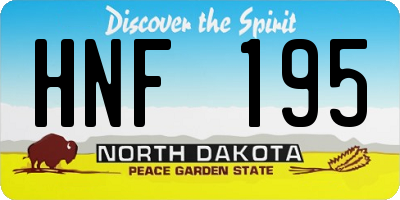 ND license plate HNF195