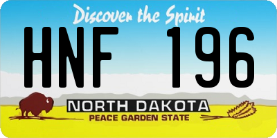 ND license plate HNF196