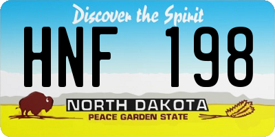 ND license plate HNF198