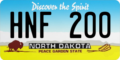 ND license plate HNF200