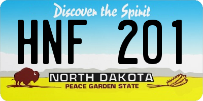 ND license plate HNF201