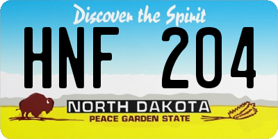 ND license plate HNF204