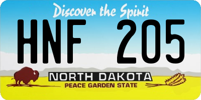 ND license plate HNF205