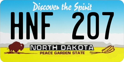 ND license plate HNF207