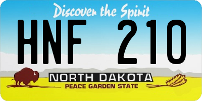 ND license plate HNF210