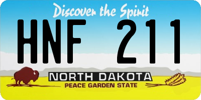ND license plate HNF211