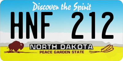 ND license plate HNF212