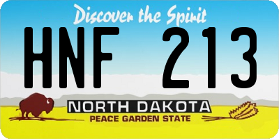 ND license plate HNF213