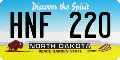 ND license plate HNF220