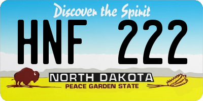 ND license plate HNF222