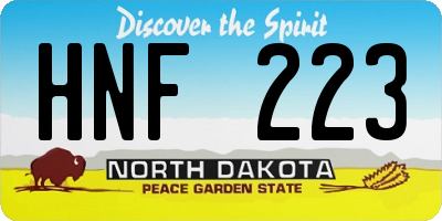 ND license plate HNF223