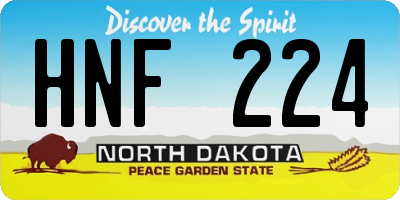 ND license plate HNF224