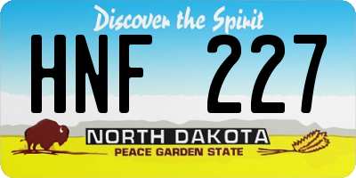 ND license plate HNF227