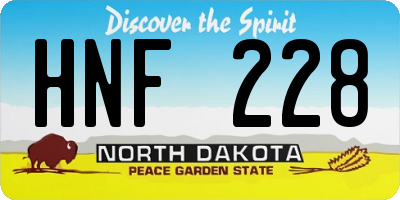 ND license plate HNF228