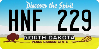 ND license plate HNF229