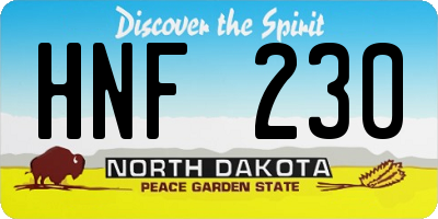 ND license plate HNF230