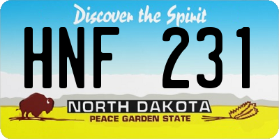 ND license plate HNF231