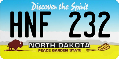 ND license plate HNF232