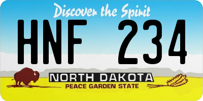 ND license plate HNF234