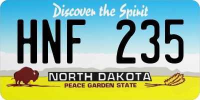 ND license plate HNF235