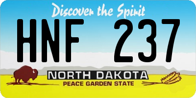 ND license plate HNF237