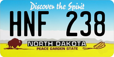 ND license plate HNF238