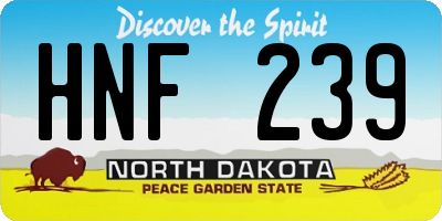 ND license plate HNF239