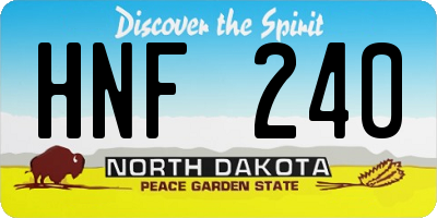 ND license plate HNF240