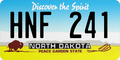 ND license plate HNF241