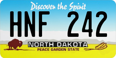 ND license plate HNF242