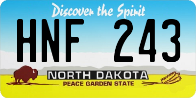 ND license plate HNF243