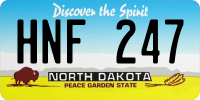 ND license plate HNF247