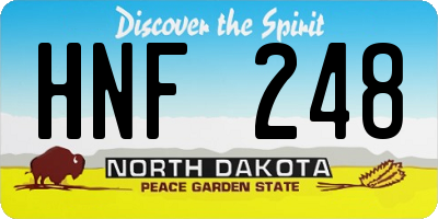 ND license plate HNF248