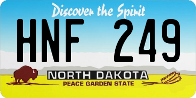 ND license plate HNF249